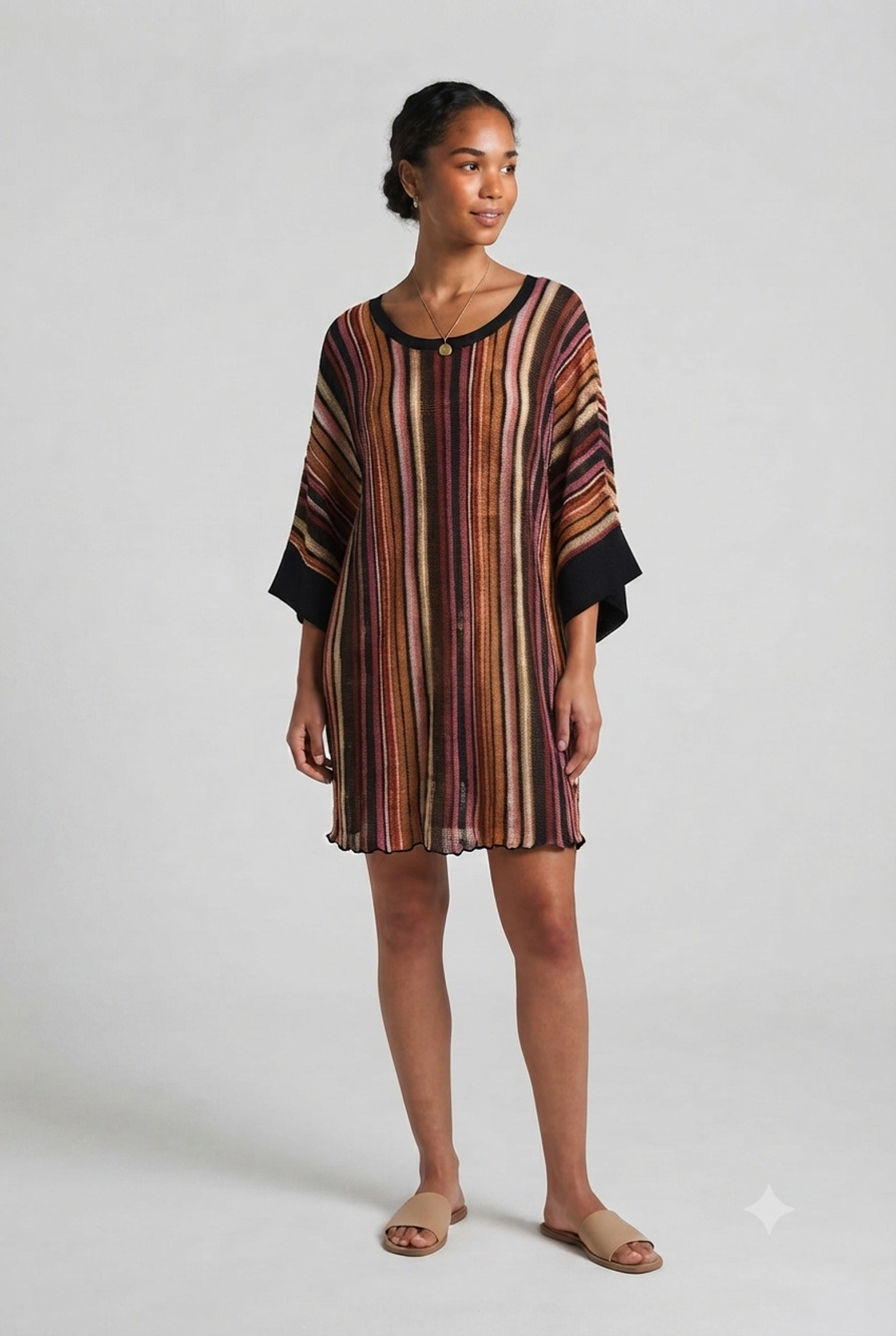 Zara Rainbow Multicolor Sparkle Knit Cover Up Italian Yarn Women Size S Y2K Boho
